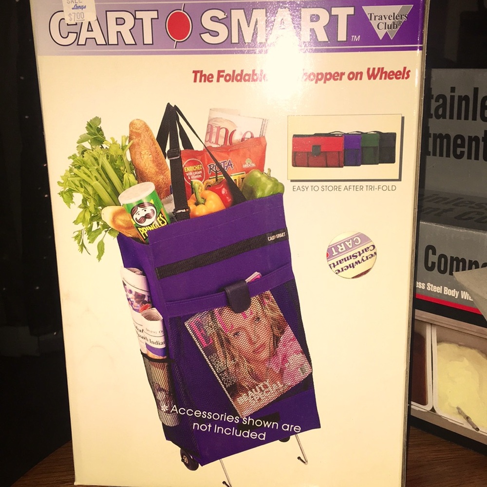 Cart Smart Rollinng Foldable Shopping Bag (Purple)